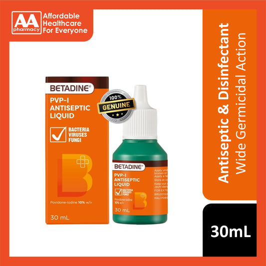 Betadine PVP-I Antiseptic Liquid 30mL (Povidone-Iodine 10%)