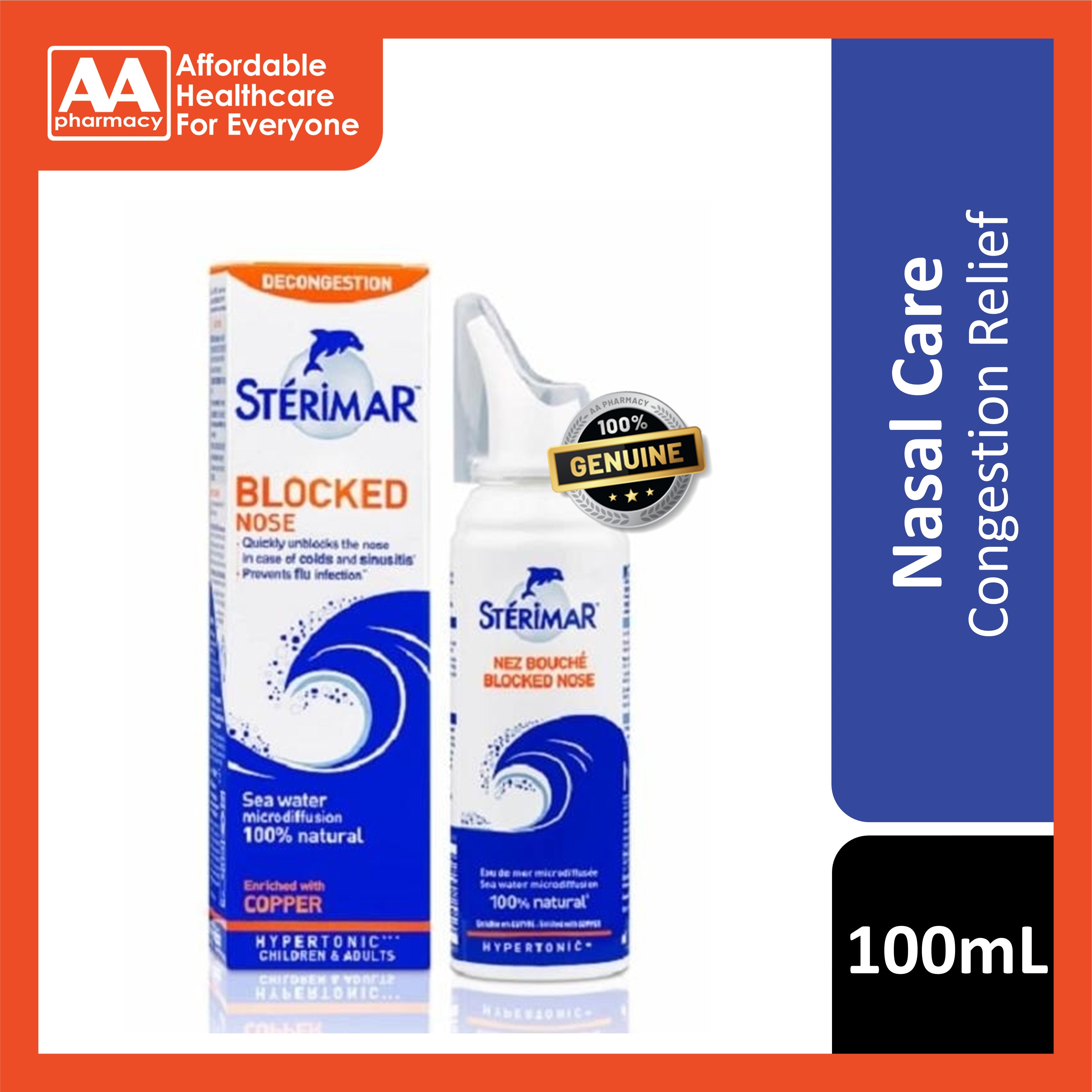 Sterimar Blocked Nose Hypertonic Nasal Spray 100mL (3 years and
