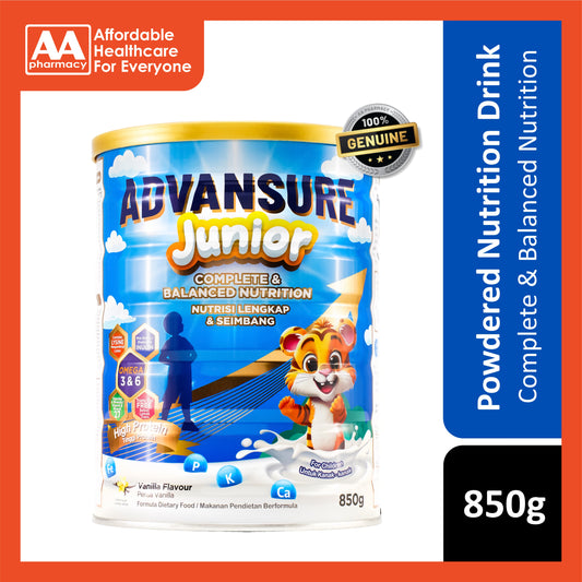 Advansure Junior Complete and Balanced Nutrition Formula Dietary Food 850g (Vanilla Flavour)