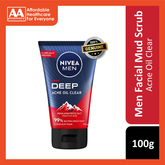 Nivea Men Deep Acne Oil Clear Scrub Mud Foam 100g