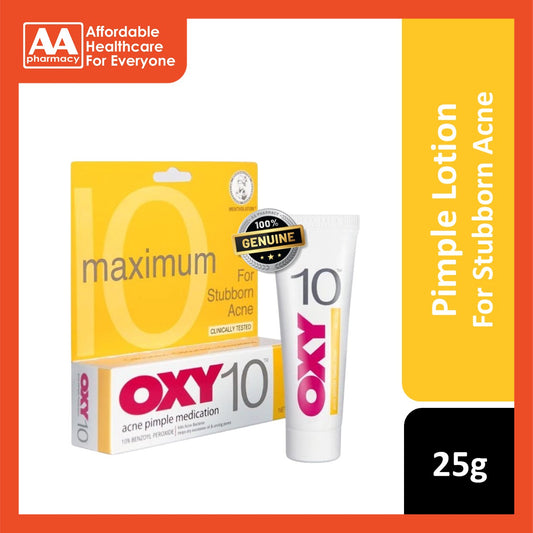 Oxy 10 Acne Lotion for Stubborn Acne (10% Benzoyl Peroxide) 25g