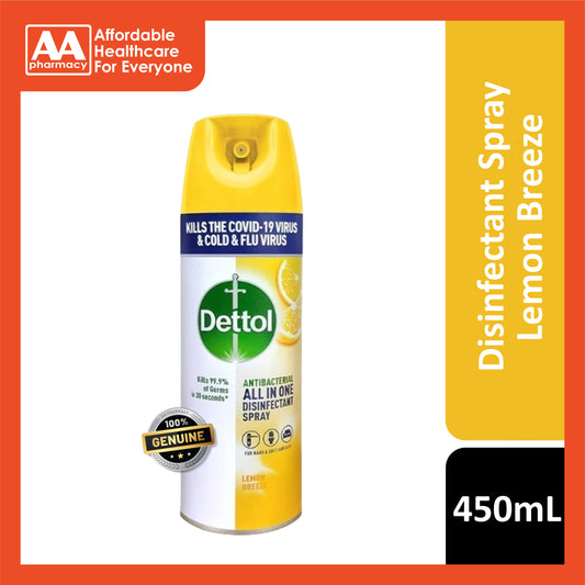 Dettol Antibacterial All in One Disinfectant Spray (Lemon Breeze) 450mL