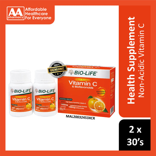 Bio-Life Non-Acidic Vitamin C & Bioflavonoids Tablet 2x30's