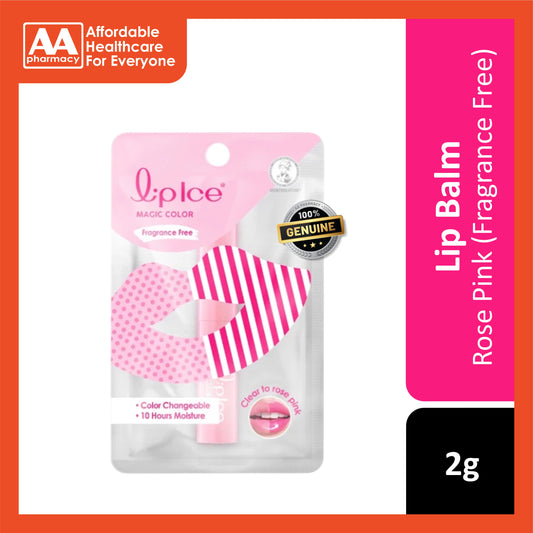 LipIce Magic Color Lip Balm (Rose Pink Fragrance Free) 2g