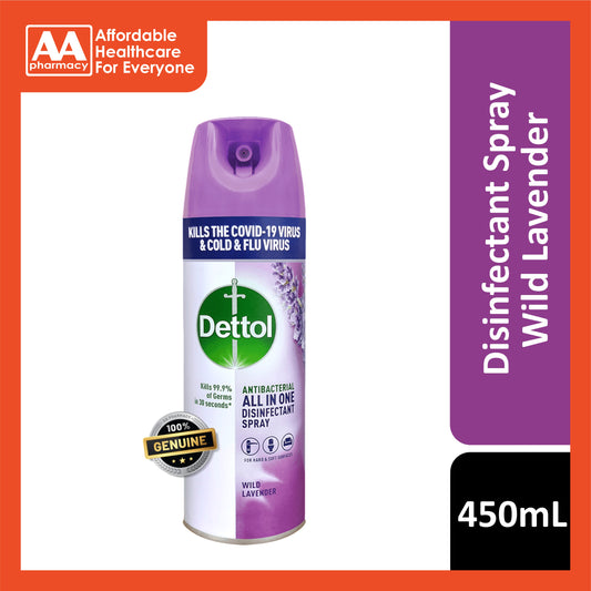 Dettol Antibacterial All in One Disinfectant Spray (Wild Lavender) 450mL