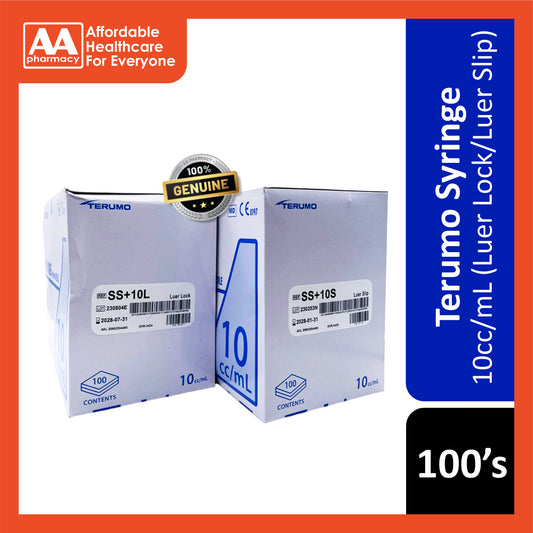 Terumo Syringe 10cc/mL 100's (Luer Lock/Luer Slip)