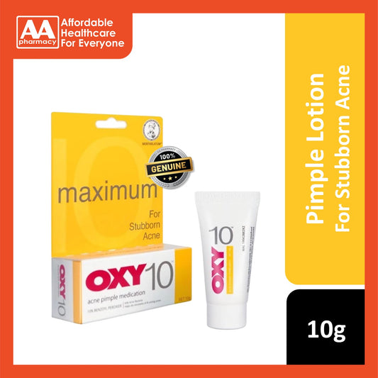 Oxy 10 Acne Lotion for Stubborn Acne (10% Benzoyl Peroxide) 10g