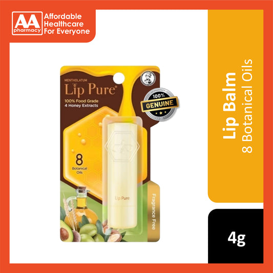Mentholatum Lip Pure 8 Botanical Oils Lip Balm (100% Food Grade) 4g