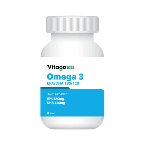 Vitago365 Omega 3 EPA180/DHA120 Softgel 30's Vitago365 Omega 3 EPA180/DHA120 Softgel 30's