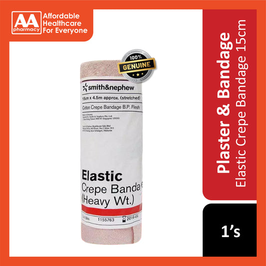 Smith and Nephew Cotton Elastic Crepe Bandage (Heavy Weight) 15cmx4.5m (Stretched) 1's