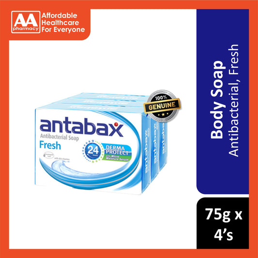 Antabax Antibacterial Bar Soap (Fresh) 75gx4's