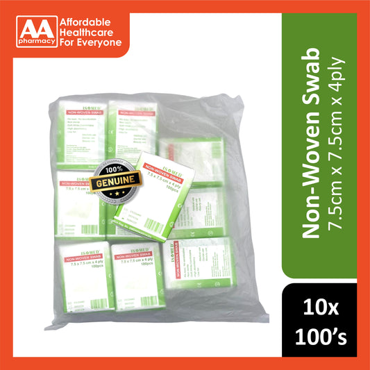 Non-woven Swab (7.5x7.5cmx4ply) - 10x100's