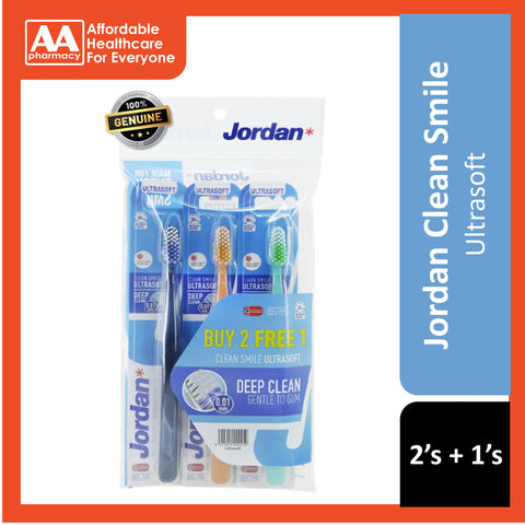 Jordan Clean Smile Toothbrush 2s+1s (Ultrasoft/Soft/Medium)