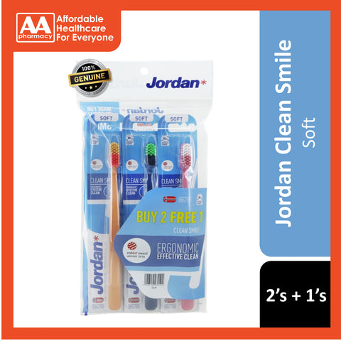 Jordan Clean Smile Toothbrush 2s+1s (Ultrasoft/Soft/Medium)