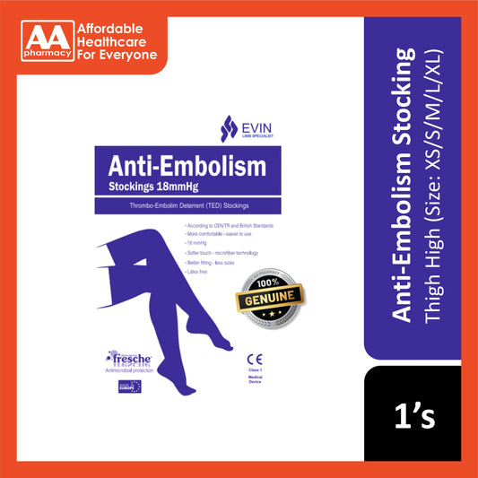 Evin Anti-Embolism Stockings Thigh High (Size XS/S/M/L/XL)
