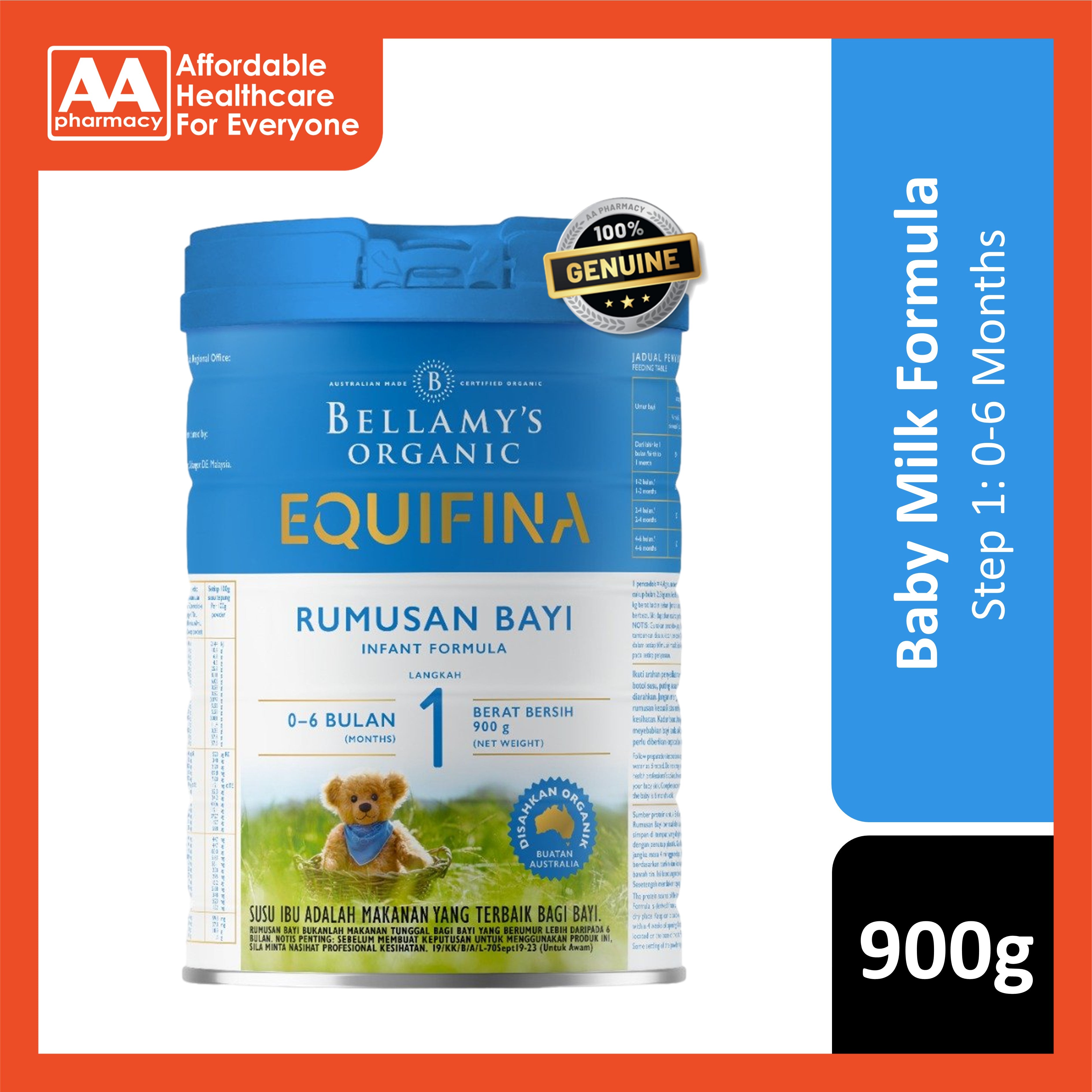 Bellamy's Organic Equifina Step Infant Formula 900g