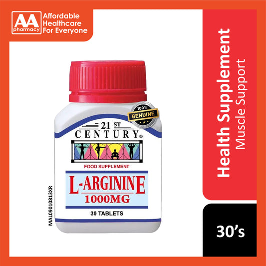 21st Century L-Arginine 1000mg Tablets 30's