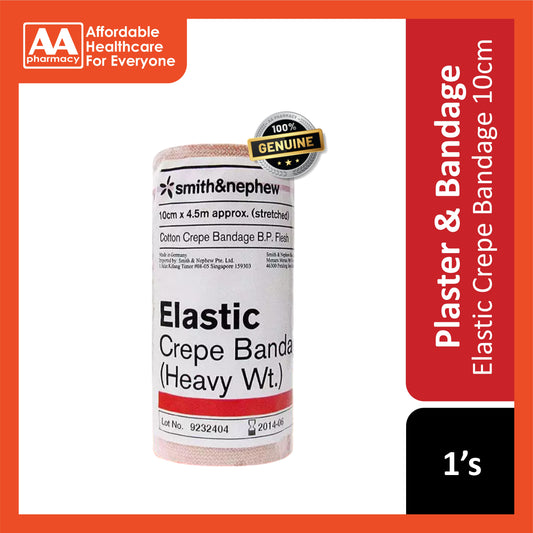 Smith and Nephew Cotton Elastic Crepe Bandage (Heavy Weight) 10cmx4.5m (Stretched) 1's