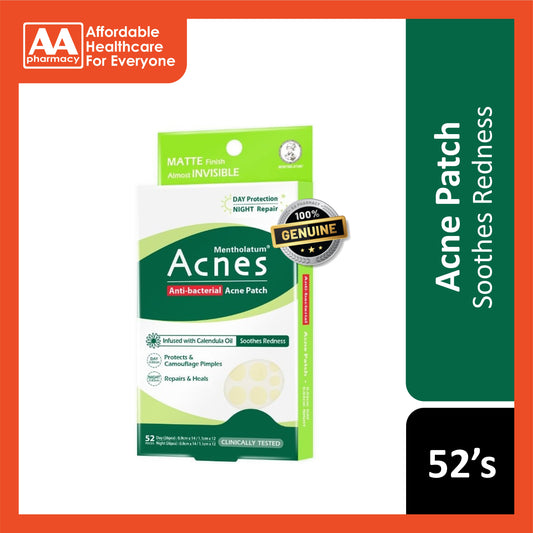 Mentholatum Acnes Anti-Bacterial Acne Patch (Day Protection, Night Repair) 52's