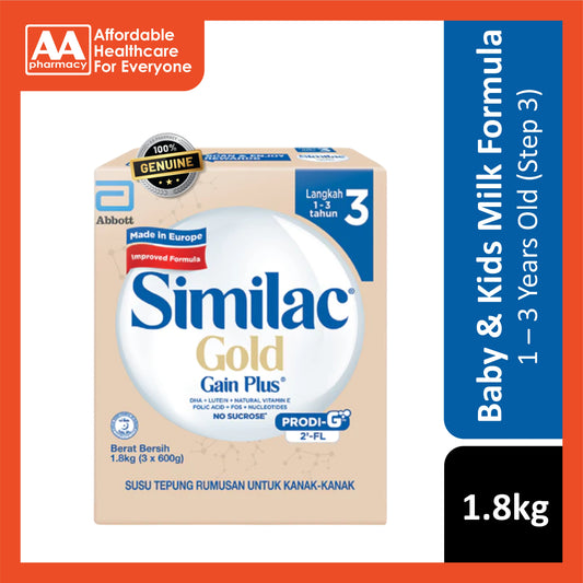 Similac Gold Gain Plus Milk Formula Step 3 1.8kg (For Children 1-3 Years)