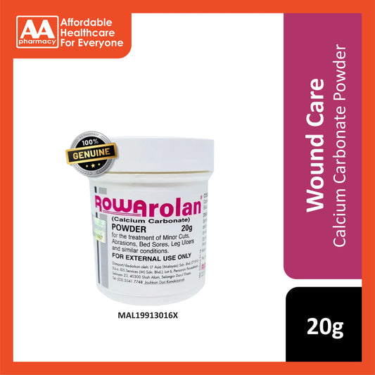 Rowarolan Powder (Calcium Carbonate) 20g - For Minor Cuts, Abrasions