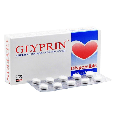 Glyprin Tablet (Aspirin 100mg & Glycine 45mg) 30's