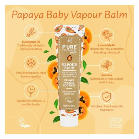 P'ure Papaya Care  Baby Vapour Balm 25g