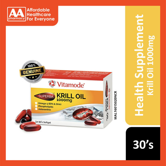 Vitamode Superba Krill Oil 1000mg Softgel 3x10's
