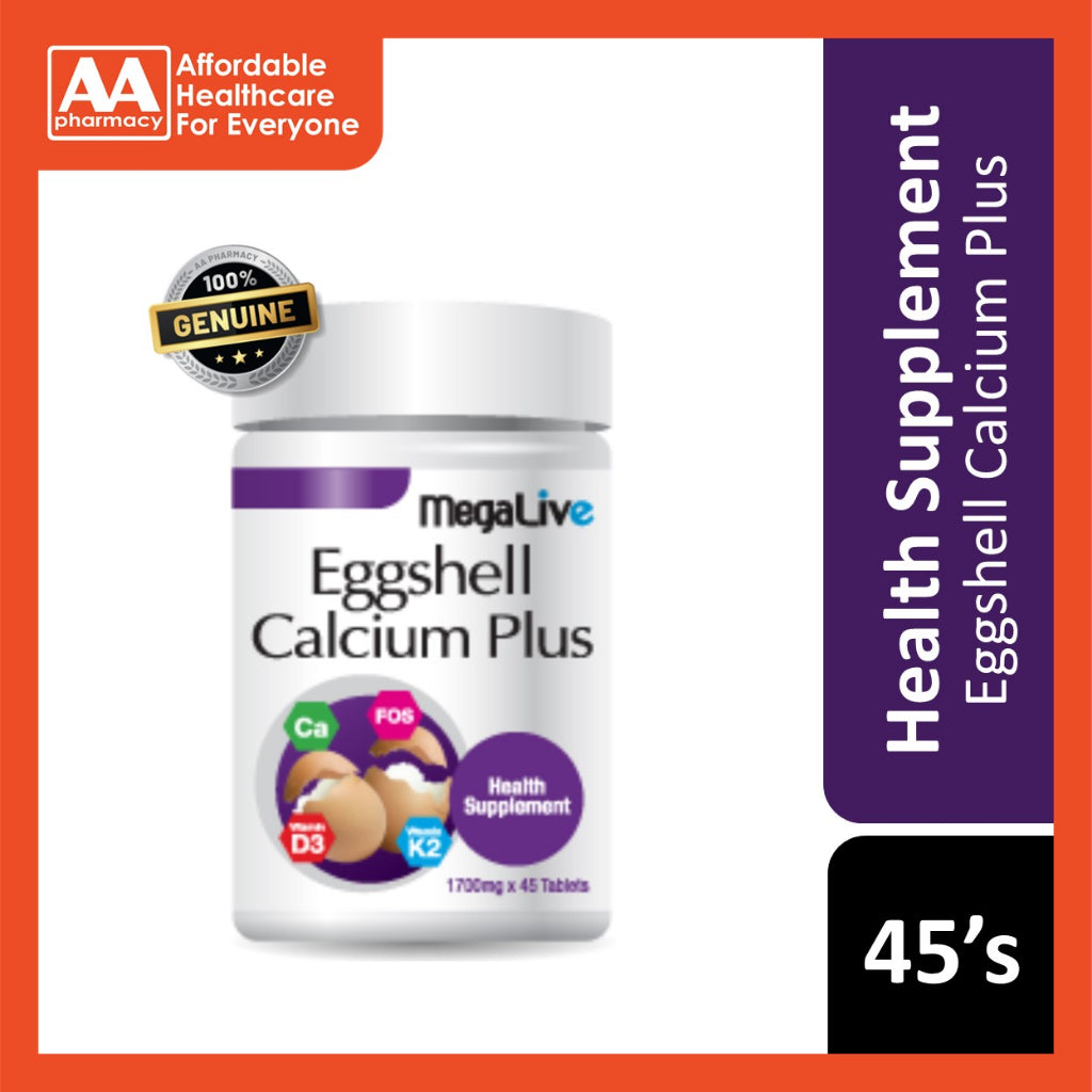 Megalive Eggshell Calcium Plus Tablets 2x45's – AA Pharmacy