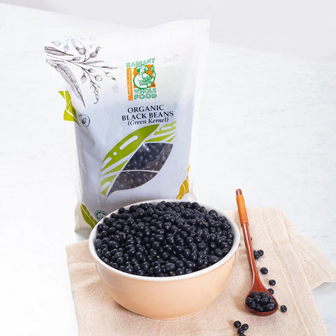 Radiant Organic Black Beans With Green Kernel 500g