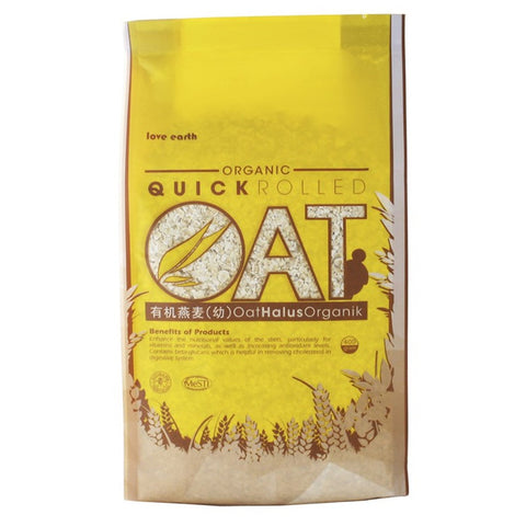 Love Earth Organic Quick Rolled Oat 400g