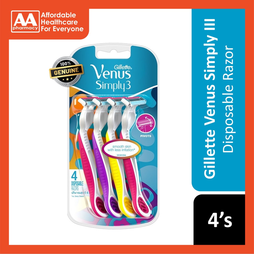 Gillette Venus Simply Pink Disposable Razor 4's – AA Pharmacy