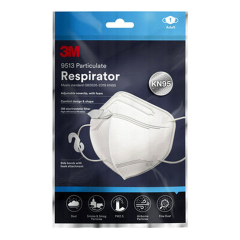 3M Particulate Respirator Face Mask KN95 (9513) - White 1's