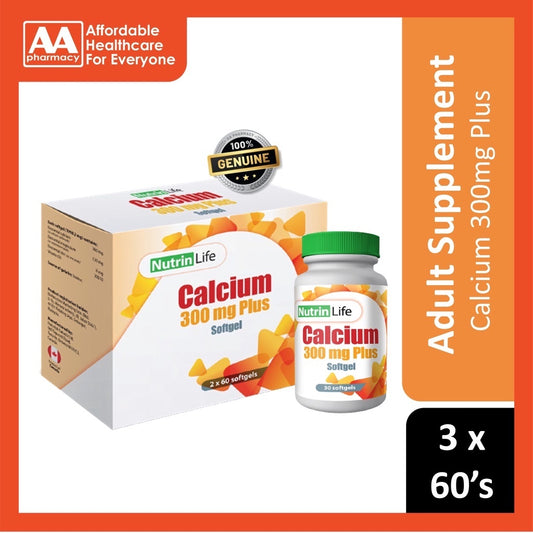 Nutrinlife Calcium 300mg Plus Softgel 3x60's