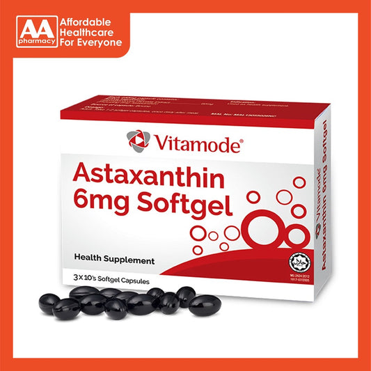 Vitamode Astaxanthin 6mg Softgel 3x10's