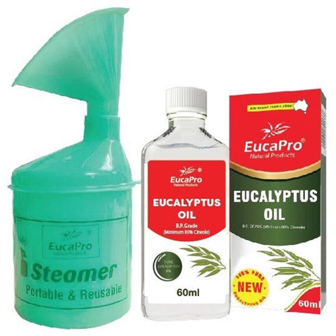 Eucapro Eucalyptus Oil 60mL + Steam Inhaler Casing