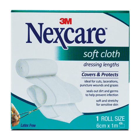 3M Nexcare Soft Cloth Roll Dressing 6cm X 1M - 1's