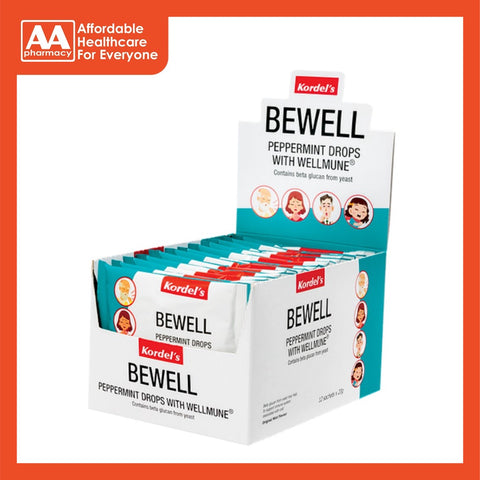 Kordel's Bewell Peppermint Drops With Wellmune (12 Sachets X 20g)