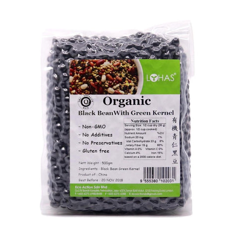 Lohas Organic Black Bean With Green Kernel 500g