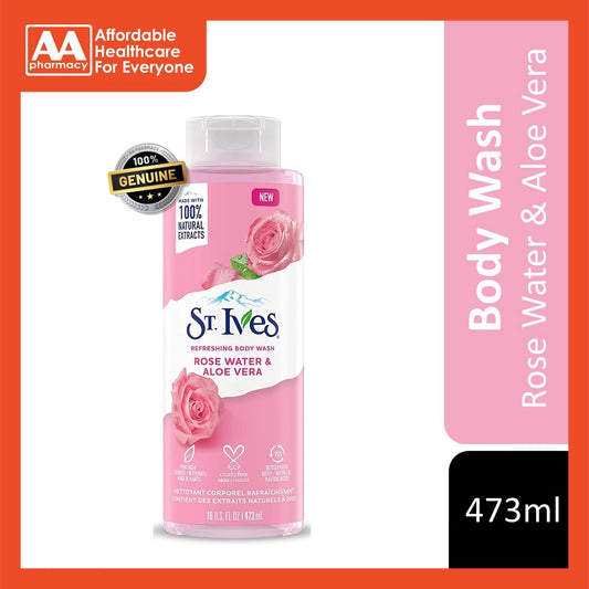 St Ives Refreshing Rose Water & Aloe Vera Body Wash 473mL