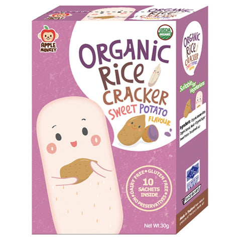 Apple Monkey Rice Cracker-Sweet Potato 30g