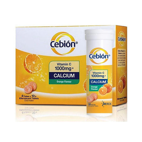 Cebion Vit C 1000mg + Calcium Eff Orange Tablet (4X10's)