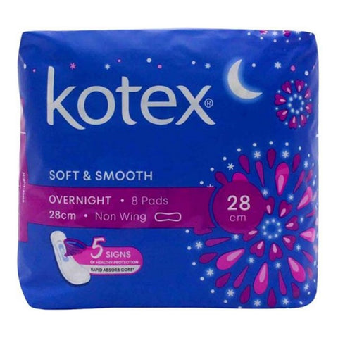 Kotex Soft N Smooth Overnight Non Wing 28cm 8's