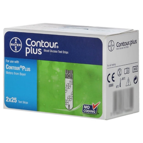 Contour Plus Blood Glucose Test Strips 2x25's