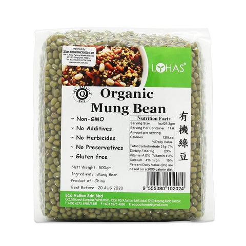 Lohas Organic Mung Beans 500g