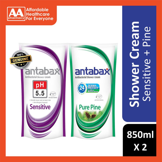 Antabax Shower Cream Refill (Sensitive+Pine) 2x850mL