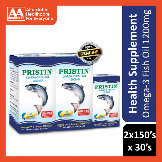 THC Pristin Omega-3 Fish Oil1200mg 2x150's+30's