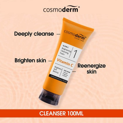 Cosmoderm Glow-C Brightening Cleansing Foam 100mL