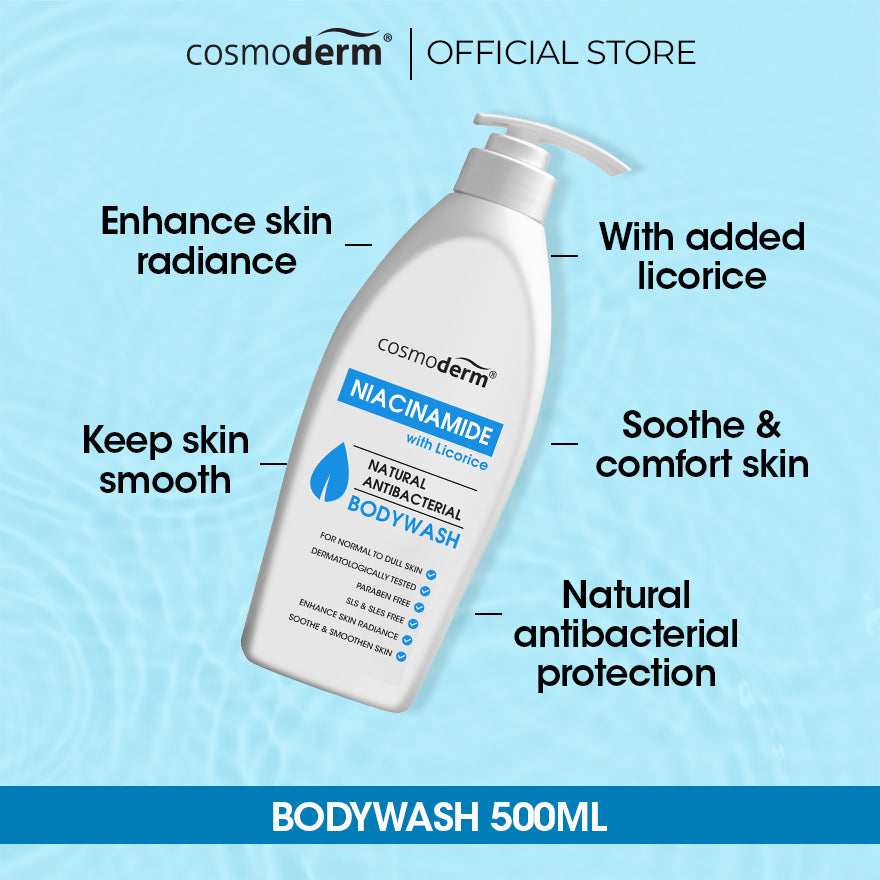 Cosmoderm Niacinamide with Licorice Natural Antibacterial Body Wash 500mL