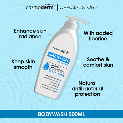 Cosmoderm Niacinamide with Licorice Natural Antibacterial Body Wash 500mL